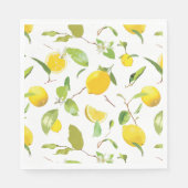 Wasserfarben-Zitrone und Blätter 2 Serviette (Vorderseite)