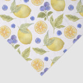 Wasserfarben Zitrone und Blueberry Obst mit Blätte Seidenpapier (Ausschnitt)