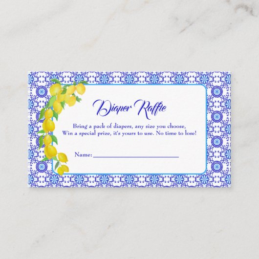 Wasserfarben-Zitronen-Amalfi-Windeln Begleitkarte (Vorderseite)