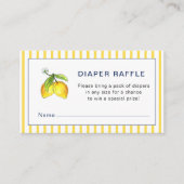 Wasserfarben Zitronen Babydusche Windeln Windeln W Begleitkarte (Vorderseite)