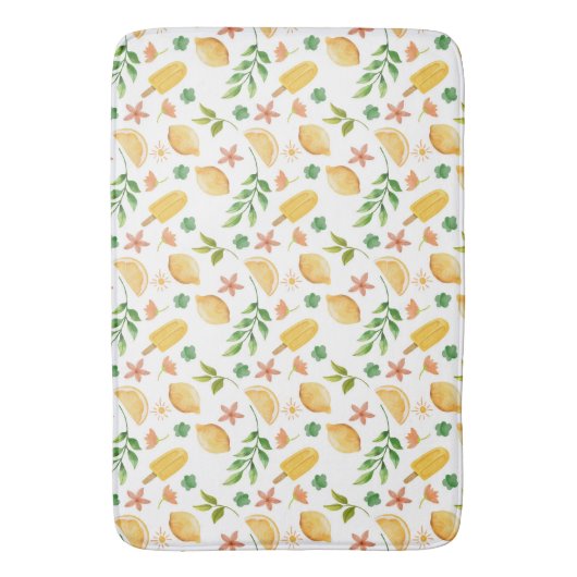 Wasserfarben-Zitronen Badematte (Vorderseite Vertikal)