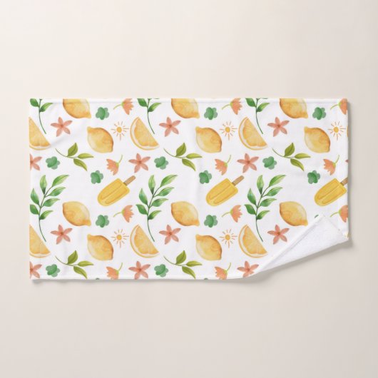 Wasserfarben-Zitronen Badhandtuch Set (Handtuch)