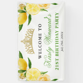 Wasserfarben-Zitronen & Blume Willkommen Geburtsta Banner (Vertikal)