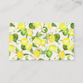 Wasserfarben-Zitronen-Blüten-Babywindelkarte Platzkarte (Rückseite)