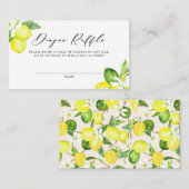 Wasserfarben-Zitronen-Blüten-Babywindelkarte Platzkarte (Vorne/Hinten)