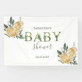 Wasserfarben-Zitronen Botanische Babydusche Banner (Horizontal)