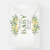 Wasserfarben Zitronen Botanische Blume Kinderdusch Banner (Vertikal)