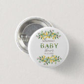 Wasserfarben Zitronen Botanische Blume Kinderdusch Button (Vorne & Hinten)