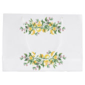 Wasserfarben Zitronen Botanische Blume Kinderdusch Große Geschenktüte (Rückseite)