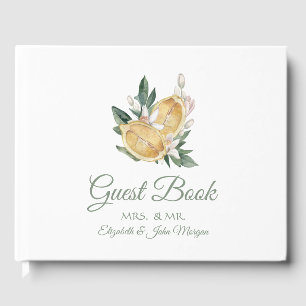 Wasserfarben-Zitronen-Botanische Polka-Punkte Gästebuch