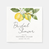 Wasserfarben-Zitronen-Brautparty Serviette (Vorderseite)