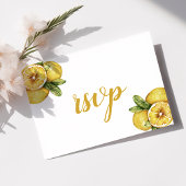 Wasserfarben Zitronen Citrus Moderne Hochzeit RSVP Postkarte