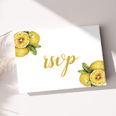 Wasserfarben Zitronen Citrus Moderne Hochzeit RSVP Postkarte