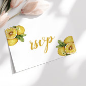 Wasserfarben Zitronen Citrus Moderne Hochzeit RSVP Postkarte