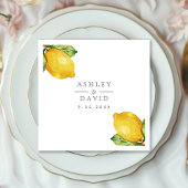 Wasserfarben Zitronen Citrus Moderne Hochzeit Serviette