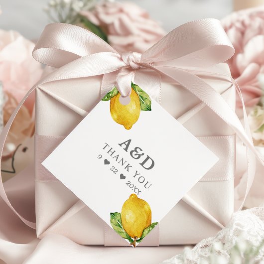 Wasserfarben Zitronen Citrus Moderne Hochzeit Viel Geschenkanhänger