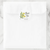 Wasserfarben-Zitronen Danke-Aufkleber Runder Aufkleber (Tasche)