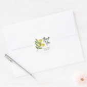 Wasserfarben-Zitronen Danke-Aufkleber Runder Aufkleber (Umschlag)