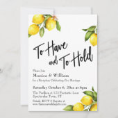 Wasserfarben-Zitronen, die Typografie haben und ha Einladung (Vorderseite)