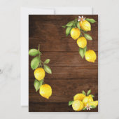 Wasserfarben Zitronen, die wir auf rustikalem Holz Einladung (Rückseite)