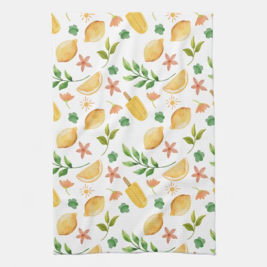 Wasserfarben-Zitronen Geschirrtuch (Vertikal)
