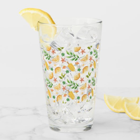 Wasserfarben-Zitronen Glas (Vorderseite Ice)