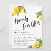 Wasserfarben-Zitronen glücklich je nach Typografie Einladung (Vorderseite)