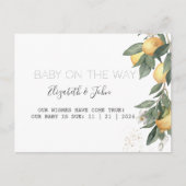 Wasserfarben Zitronen grün Ankündigungspostkarte (Vorderseite)