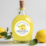 Wasserfarben Zitronen Hochzeit Liebe Limoncello Ge Runder Aufkleber<br><div class="desc">Elegante Watercolor Lemons,  hausgemachte Limoncello Hochzeitskleber - mit Liebe</div>