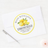 Wasserfarben Zitronen Hochzeit Liebe Limoncello Ge Runder Aufkleber (Umschlag)