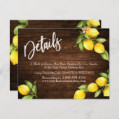 Wasserfarben-Zitronen Hochzeitsdetails über rustik Save The Date (Vorne/Hinten)