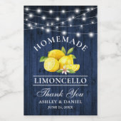 Wasserfarben Zitronen Holzleuchten Mini Flasche Et Weinetikett (Einzelnes Label)