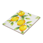 Wasserfarben-Zitronen mit grünen Blätter Fliese (Seite)