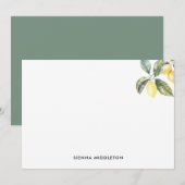 Wasserfarben-Zitronen-Naturdenkarte Mitteilungskarte (Vorne/Hinten)