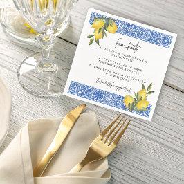 Wasserfarben-Zitronen & Polterabend-Spaß-Fakten Serviette