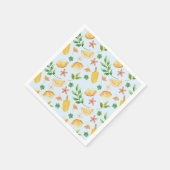 Wasserfarben Zitronen & Popsicles Napkins - hell Serviette (Ecke)