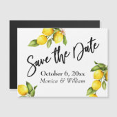 Wasserfarben-Zitronen Save the Date Magnetkarte (Vorne/Hinten)