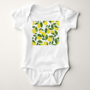 Wasserfarben-Zitronen: Sommerfruchtmuster Baby Strampler