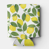 Wasserfarben-Zitronen: Sommerfruchtmuster Dosenkühler (Rückseite)
