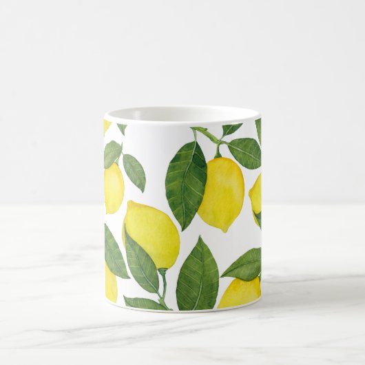 Wasserfarben-Zitronen: Sommerfruchtmuster Kaffeetasse (Mittel)