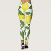 Wasserfarben-Zitronen: Sommerfruchtmuster Leggings (Rückseite)