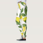 Wasserfarben-Zitronen: Sommerfruchtmuster Leggings (Links)