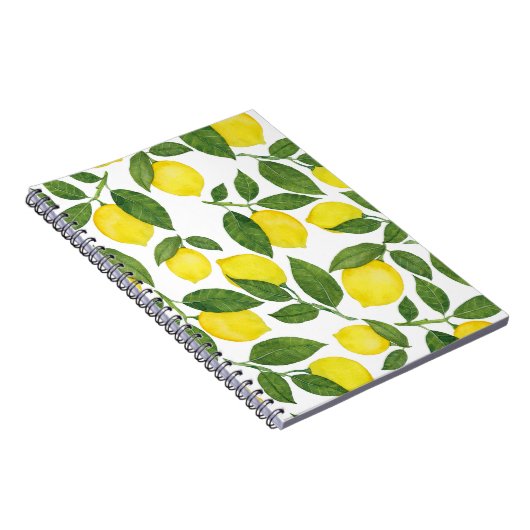Wasserfarben-Zitronen: Sommerfruchtmuster Notizblock (Rechte Seite)