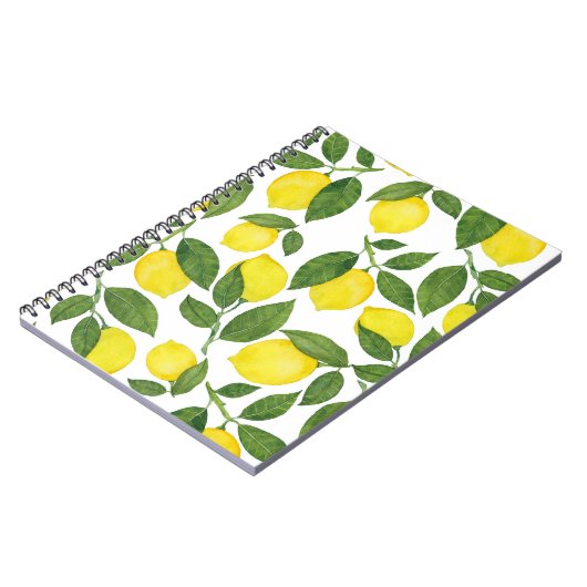 Wasserfarben-Zitronen: Sommerfruchtmuster Notizblock (Linke Seite)