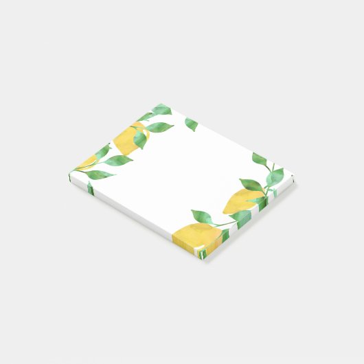 Wasserfarben Zitronen Sticky Notes Post-it Klebezettel (angewinkelt)