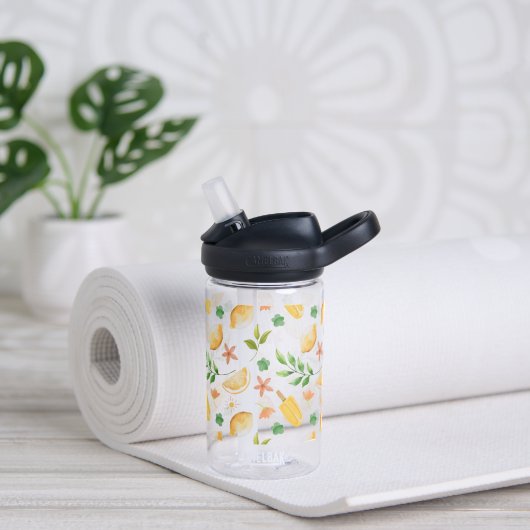 Wasserfarben-Zitronen Trinkflasche (Yoga (gedreht)