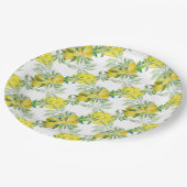 Wasserfarben-Zitronen und -Blätter Papierplatte Pappteller (Schrägansicht)