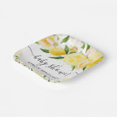 Wasserfarben-Zitronen und Blume Kinderdusche Pappteller (Gewinkelt)