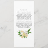 Wasserfarben-Zitronen und Blume Sommerhochzeit Programm (Rückseite)