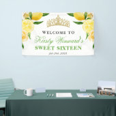 Wasserfarben-Zitronen und Blume Willkommen 16 . Ge Banner (Messeveranstaltung)